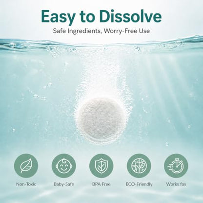 Freebaby Descaling Tablets for Bottle Washer, 24 Ct Descaler Tablets Removes Limescale & Milk Residue, Citric Acid Cleaner, Compatible with Most Major Baby Bottle Washer Brands
