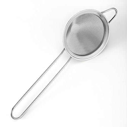 3-Piece Stainless Steel Fine Mesh Strainer Set - Conical Tea & Cocktail Filter for Loose Leaf, Food, Bar Use - Ergonomic Durable Kitchen Colander Tool