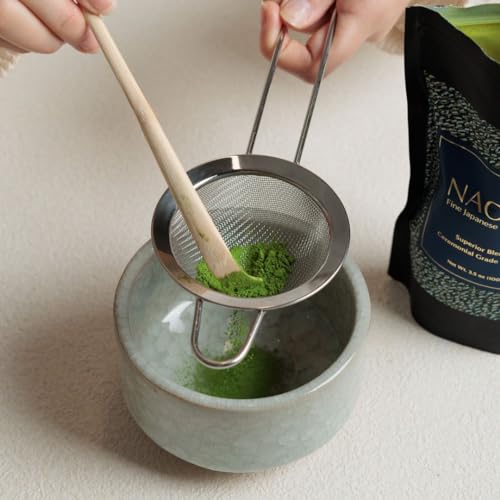 Naoki Matcha Large Stainless Steel Matcha Tea Sifter with Handle Matcha Set - Eliminate Clumps In Your Matcha Powder For Tastier Tea and Lattes