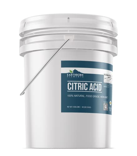 Earthborn Elements Citric Acid and Corn Starch Bundle, 5 Gallon Buckets, Food Safe, Food Additive