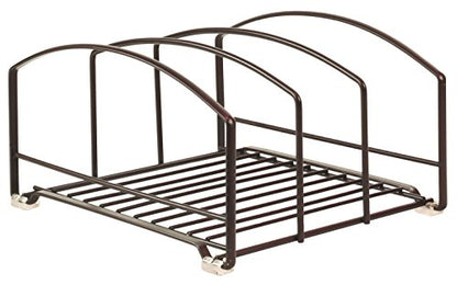 Deco Brothers Cookware Organizer Rack for Kitchen Cabinet, 3 Slot Holder, Bronze - color: Bronze