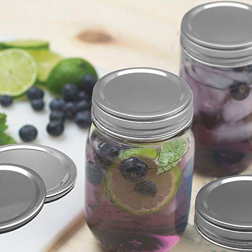 Reusable Canning Lids 18/8 Premium Stainless Steel Mason Jar Lids 70MM Regular Mouth Mason Jars Split-Type Lids with Leak Proof Silicone Seals Anti-Rust Dishwasher Safe12Pack (12, 70MM,Regular Mouth) - size: 70MM,Regular Mouth