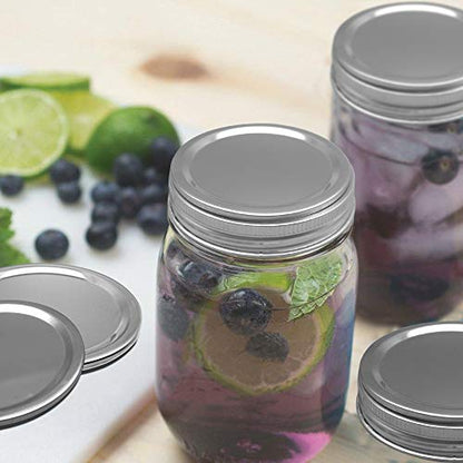 Reusable Canning Lids 18/8 Premium Stainless Steel Mason Jar Lids 70MM Regular Mouth Mason Jars Split-Type Lids with Leak Proof Silicone Seals Anti-Rust Dishwasher Safe12Pack (12, 70MM,Regular Mouth) - size: 70MM,Regular Mouth