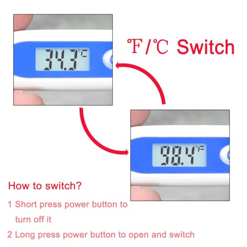 Digital Thermometer，BESTWYA Thermometer for Adult (A, Pack of 4) | Flexible Tip Accurate LCD Reading Oral, Rectal or Under Arm Use