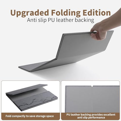 Stone Drying Mat for Kitchen Counter,Foldable (Gray (3-fold), 24" × 16") | Large Quick-Dry Diatomaceous Earth Dish Drying Mat with PU Non-Slip Base,for Bottles Cups Dishes - color: Gray (3-fold)