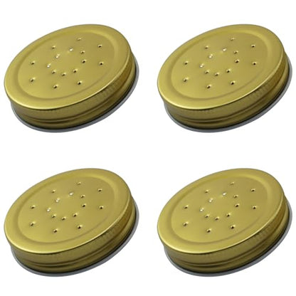 XGNG 6PCS Metal Feeder Lids for Bees Hive Entrance Feeder Perforated Mason Jar Lids Portable Watering Equipment for Beekeeping