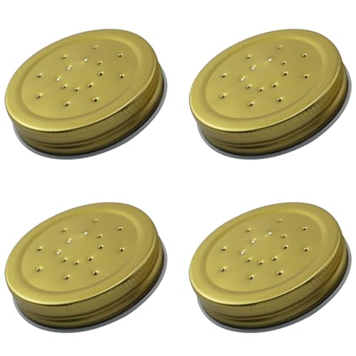 XGNG 6PCS Metal Feeder Lids for Bees Hive Entrance Feeder Perforated Mason Jar Lids Portable Watering Equipment for Beekeeping