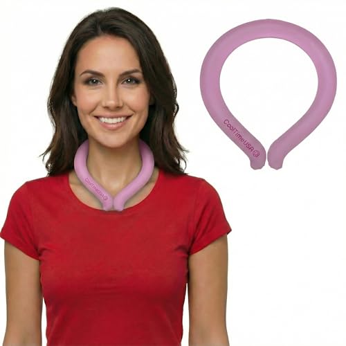 Neck Cooling Tube for Heat Relief | Reusable Cooling Neck Ring | Wearable ice Pack for hot Weather | Ice wrap for Sports and Hiking | Personal Cooler for Temperature Regulation (Pink) - color: Pink