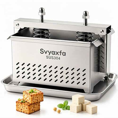 Tofu Press Stainless Steel, 304 Stainless Steel Paneer Maker & Cheese Press with Drip Tray, Adjustable Pressure Tofu Presser for Firm & Extra Firm Tofu, Dishwasher Safe, BPA FreeFood Strainer(6.6*4.7) - size: 6.6*4.7