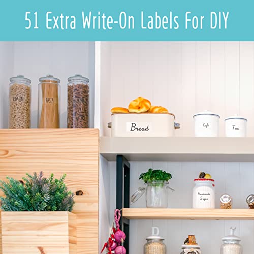 Hebayy 612 All Caps Minimalist Pantry Food Labels, Herb Spice Seasoning Oil Stickers, Plus 51 Blank Ones, Waterproof, Oil & Tear Resistant, No Residue, Expand Version for Kitchen Containers Jars - style: Style 2