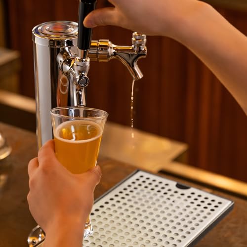 VEVOR Kegerator Beer Drip Tray, 304 Stainless Steel Keg Drip Trays with 4 Non-Slip Rubber Pads and Detachable Cover, Heat/Cold Resistant Beer Tower Drip Pan for Bar Restaurant Coffee Shop Home - style: U drip tray
