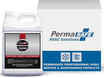 PermaSafe HVAC Solutions - Germicidal Evaporator & Component Cleaner | 1-Step, No Rinse Evaporator Coil Cleaner | Commercial Grade Cleaner, Sanitizer, Odor Eliminator for all HVAC Components | 128oz