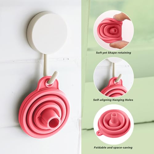 4 Pack Collapsible Silicone Funnels Kitchen Use Foldable Food Grade Liquid Transfer Tools Oil Water Spice Jar Bottle Filling, 12 g, 15 g, 20 g, 35 g - color: Pink, size: 4Pack