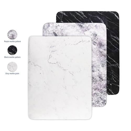 Marble Pattern Dish Drying Mat - Drying Mat for Kitchen Counter - Large 16" x 12" Dish Dring Mat - Dish Drying Pad for Dishes, Utensils, Pots and Pans - Dish Mats for Drying Dishes (white)