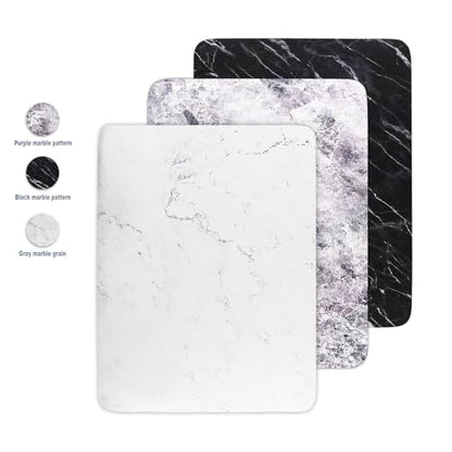 Marble Pattern Dish Drying Mat - Drying Mat for Kitchen Counter - Large 16" x 12" Dish Dring Mat - Dish Drying Pad for Dishes, Utensils, Pots and Pans - Dish Mats for Drying Dishes (white)