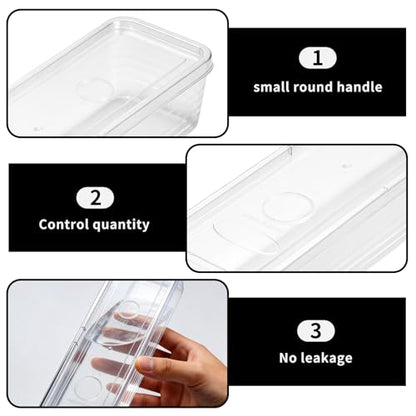 3 Pack Stackable Refrigerator Organizer Bins with Lids & Drain Tray, Clear Plastic Food Storage Containers, 10.5 Inch Long Airtight Box for Fruit, Vegetable, Meat, Fish, Kitchen Organization
