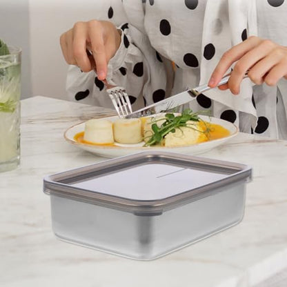 Cabilock Cheese Storage Container with Airtight Lid for Fridge Compact Fresh Box for Bacon Lunch Meat and Butter Food Preservation Organizer 5.31X3.93X1.77In