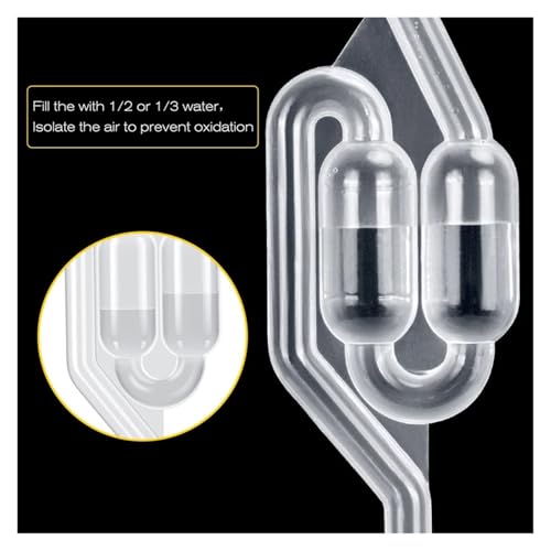 Wires and Cables 3 Pieces S-Shape Airlocks,Homebrew Bubble Airlock Carboys Stopper & Fermenter Seal Valve with Food Grade Grommets Wires and Cables(6 Pack) - color: 6 Pack