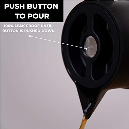 Thermal Coffee Carafe 68 Oz - Stainless Steel Insulated with Tea Infuser | Hastings Collective Double Wall Vacuum Carafe, Keeps Drinks Hot for Hours, Push-Button Pour, Coffee Tea Cold Brew, Black - color: Black
