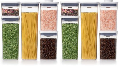 OXO Good Grips Storage Container Airtight | Stackable | For Pantry Organization | Dishwasher Safe | 5 Piece Set, Pack of 2 - color: White (Pack of 2)