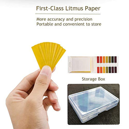 9 Pack pH.1-14 Test Paper Extensive Test Paper Litmus Test Paper 720 Strips pH Test with Storage Case for Saliva Urine Water Soil Testing Pet Food and Diet pH Monitoring - size: 9 Pack with Storage Case