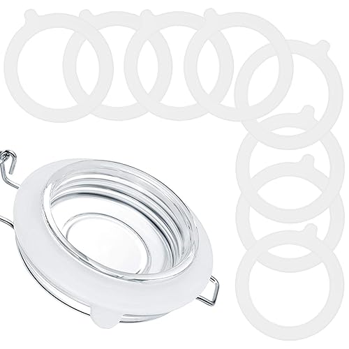 8pcs 3.75" Silicone Jar Gaskets Silicone Gasket, Rubber Seals For Glass Jars, Leak Proof Jar Seal Accessories, Suitable For Mason Jars Lids - color: White