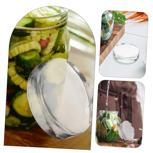 DECHOUS Fermenting Glass Weight for Pickle Jars Natural Round Stone Compact Heavy Stone Lid for Kimchi Sauerkraut Cucumber Fermentation Fits Standard Wide Mouth Jars
