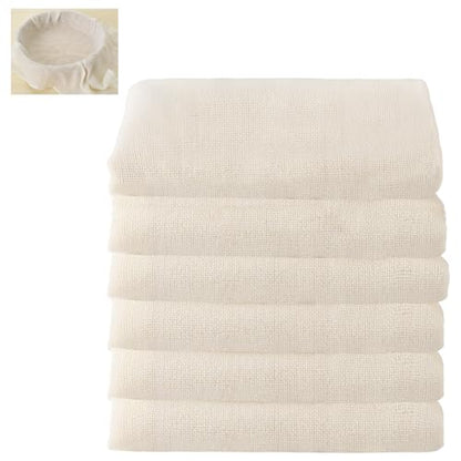 6 PCS Cheese Cloths for Straining, 20x20 Inch Grade 100 Reusable Cheese Cloth, Washable Unbleached Cotton Fine Mesh Cloth Strainer, Muslin Cheesecloth for Nut Milk, Yogurt, Broth with Hemmed Edge