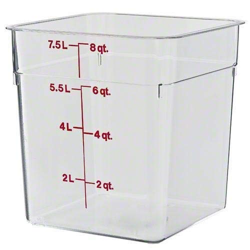 Cambro - 8SFSCW135 Camwear Polycarbonate Square Food Storage Container, 8 Quart (This does not come with a lid) - size: 8 QT