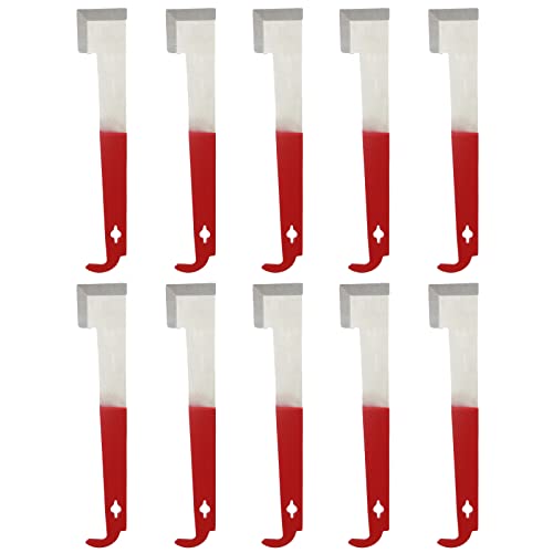 10 Pack Steel Beekeeping J Hook Hive Tool Hive Scraper Tool Bee Frame Lifter and Scraper Equipment for Beekeepers