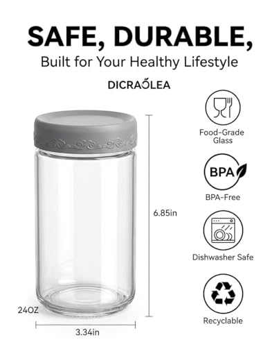 24oz 4Pack Glass Overnight Oats Jars Containers with Airtight Leakproof Lids, Reusable Mason Jars for Meal Prep, Yogurt Parfaits, Smoothies, Salads & Healthy Breakfasts (24 OZ-4-2) - color: 24 OZ-4Pack-2