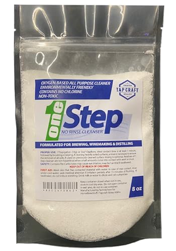 One Step 8oz No Rinse Cleaner - For Home Brewing Beer and Wine Making (2-pack)