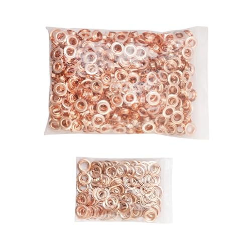 KING PIECES 500pcs Rose Gold Grommets 3/8 Inch (10mm) Washers and Grommets Kit for Grommet Tool, Banner & Posters Metal Grommets Eyelets for Fabric Clothes Leather Belt Punching - color: Rose Gold, size: 500pcs 3/8 Inch
