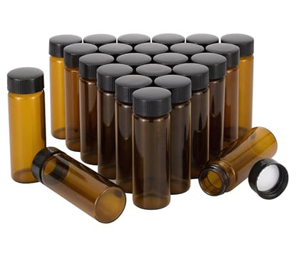 30 ml (1 Oz) Brown Glass Vials Liquid Bottles Lab Screwcap Capacity Sample Travel Container Pack of 24 - style: 30ML 24- Pack