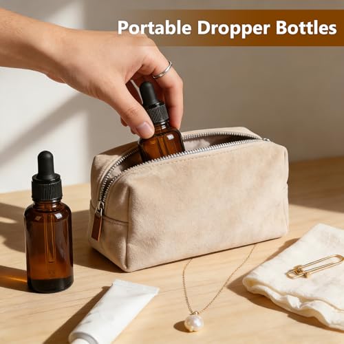 80 Pack 1oz Amber Glass Dropper Bottles, 30ml Leakproof Eye Dropper Bottles with Glass Droppers for Essential Oils, Tinctures, Serum, Hair Oil & Travel Liquids - size: 1oz