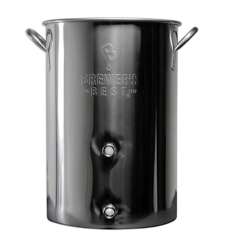 Strange Brew Brewer's Best 8 gallon Stainless Steel Homebrewing Kettle-with Two Ports
