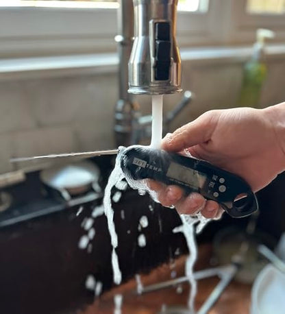F1 Digital Meat Thermometer - Fast, Accurate, Waterproof - Great for Cooking, Grilling, Baking, Frying - color: Stealth Black