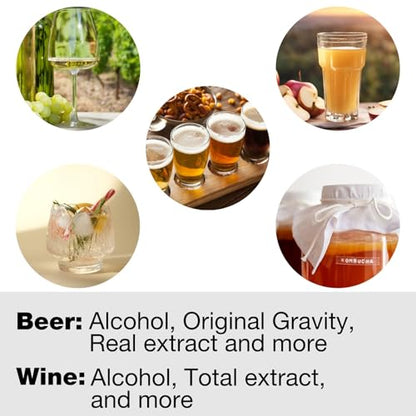 Alcohol Meter by Anton Paar – Includes EasyDens Hydrometer & SmartRef Refractometer | Direct ABV for Beer, Wine, Cider, Kombucha & Liqueur