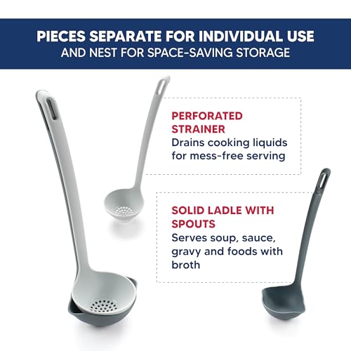 HIC Kitchen 2-in-1 Straining Ladle, Super Strong and Heat Safe - style: Straining Ladle