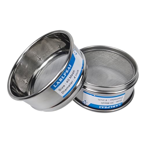 35 Mesh Lab Sieves 4" Diameter 304 Stainless Steel Wire Cloth Test Sieve for Industrial Laboratory Home - size: 35 mesh