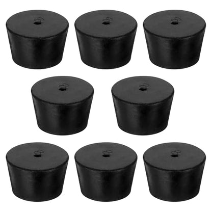 8Pcs Solid Rubber Stopper Bungs - 33MM to 41MM Rubber Tapered Plug Flexible Durable Test Tubes Bungs with Hole, Easy to Insert & Remove for Lab Apparatus Home Flask - color: 33mm to 41mm