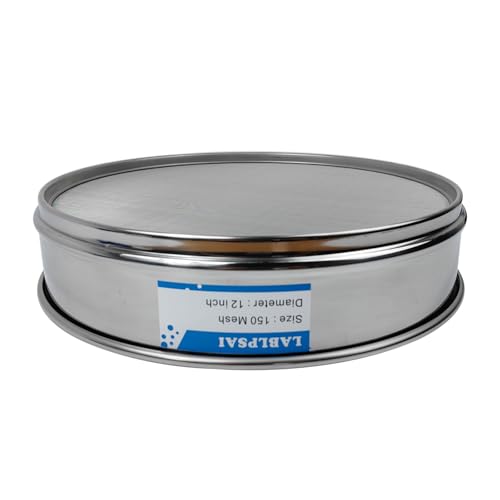 150 Mesh Lab Sieves 12" Diameter 304 Stainless Steel Wire Cloth Test Sieve for Industrial Laboratory Home - size: 150 mesh