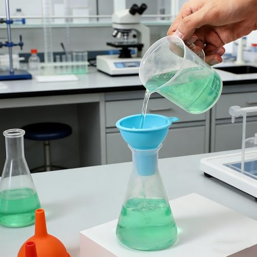 4 Pcs Kitchen Silicone Funnel Kitchen Funnels Set Wide Mouth Funnel Flexible Condiment Funnels for Small Canning Daily Cooking and Water Bottle Liquid Oil or Powder Transfer (Multi Color)