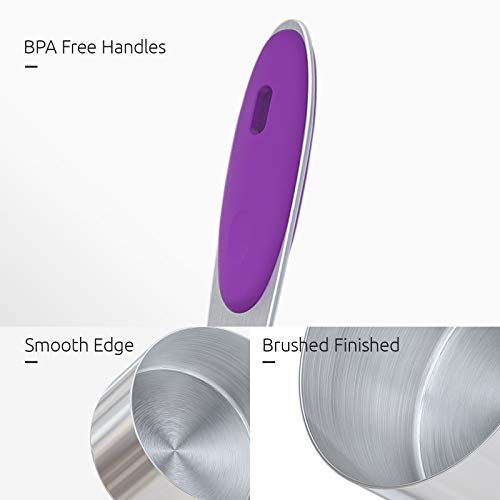 U-Taste 10 Piece Measuring Cups and Spoons Set in 18/8 Stainless Steel (Purple) - color: Purple