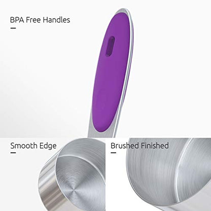 U-Taste 10 Piece Measuring Cups and Spoons Set in 18/8 Stainless Steel (Purple) - color: Purple