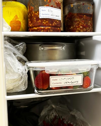 300 PCS Removable Freezer Labels, 1 x 3 Inch Food Labels to Write on Food Storage Stickers Date Label, Waterproof Oil Resistant Canning Labels Jar Labels Freezer Paper Label, Clean Leaves No Residue - color: Multicolor, 1'' X 3''