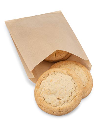 Kraft Paper Sandwich Style Bags (200) 6"x 1"x 8" Dry Wax Grease Resistant Bags. Perfect for Sandwiches, Cookies, Pastries, Take Out, and Gifts. Made in USA. - color: Brown