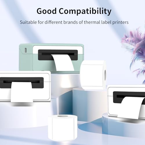 White Square Thermal Labels Stickers 2" x 2", Self-Adhesive Waterproof Square Direct Thermal Labels Stickers, Perforation Line Design - color: White, size: 2 X 2
