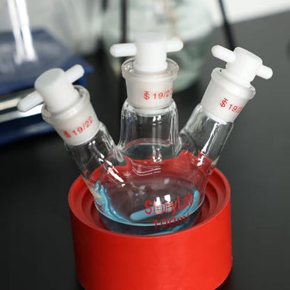 stonylab PTFE Stoppers with Handle, 3-Pack Sizes 19# Lab Standard Mouth Flask Bottle Sealant for Chemical Storage - size: 19#