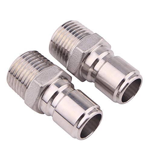 DERNORD Stainless Steel Male Quick Disconnect MPT 1/2" Homebrewing Connector Sanitary Fitting Pack of 2 - size: Female